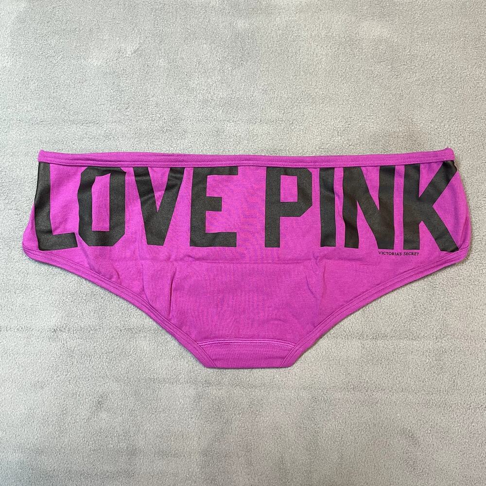 Victoria's Secret PINK 2012 Extra Low Rise Hipster Purple Love Pink Graphic Y2K